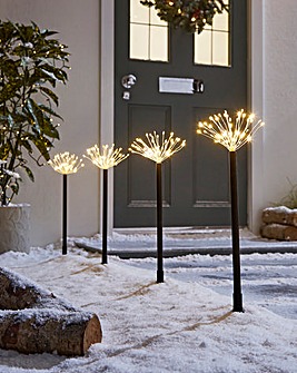 LED Christmas Starburst Path Lights - Set of 4