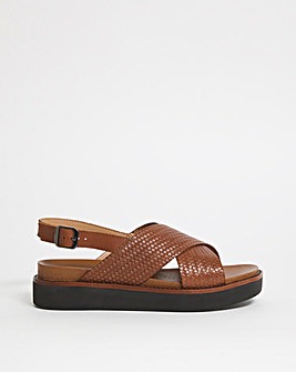 Leather Interweave Crossover Sandal E Fit