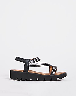 Heavenly Feet Glitzy Elasticated Back Sandal EEE Fit