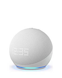 Amazon Echo Dot (5th Gen 2022) Smart Speaker with Clock & Alexa - Glacier White