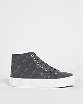 Ayla Quilted Hi Top Trainers Wide E Fit