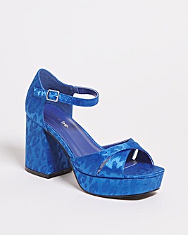 Mia Cross Front Platform Heeled Sandals Wide E Fit