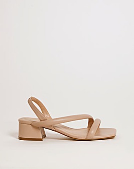 Avery Asymmetric Low Block Heeled Sandals Wide Fit