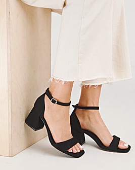 Rimona Barely There Block Heeled Sandals Wide E Fit