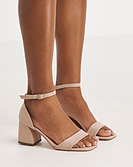 Rimona Barely There Block Heeled Sandals Ex Wide Fit