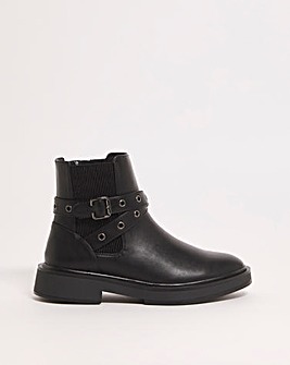 Tess Crossover Strap Ankle Boots Wide Fit