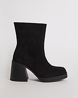Gilly Suede Platform Ankle Boots Ex Wide Fit