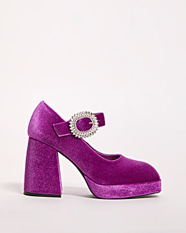 Dinah Mary Jane Platform Heeled Shoes Wide Fit