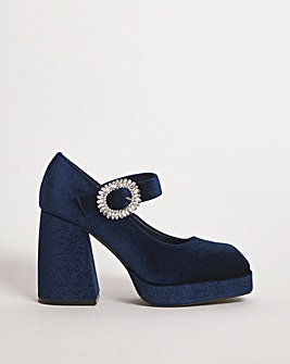 Dinah Mary Jane Platform Heeled Shoes Ex Wide Fit