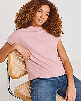 Blush Relaxed Short Sleeve Longline Top