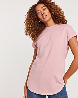 Blush Relaxed Short Sleeve Longline Top