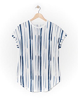 Multi Relaxed Short Sleeve Longline Top