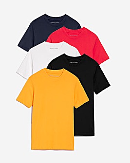 5 Pack Crew Neck Short Sleeve T-Shirt