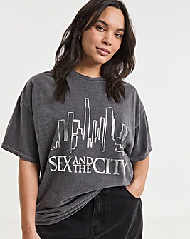 Washed Grey Sex In The City Foil License T-Shirt