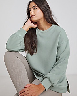 Sage Green Luxe Modal Dip Back Sweatshirt