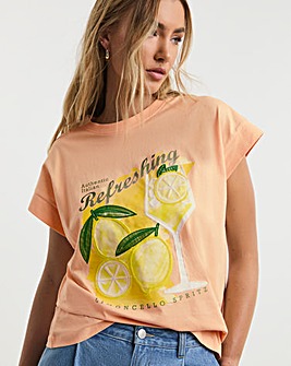 Peach Lemon Spritz Sleeveless Boxy T-Shirt