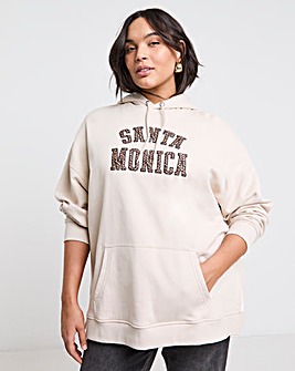 Ecru Santa Monica Graphic Hoodie