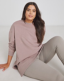 Mocha Side Split Sweatshirt Tunic