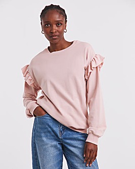 Simply Be Powder Pink Frill Detail Sweatshirt