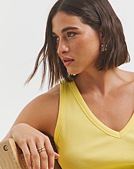 Yellow V Neck Slouchy Tank