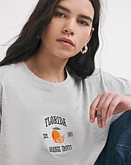 Grey Marl Florida Oranges Tee