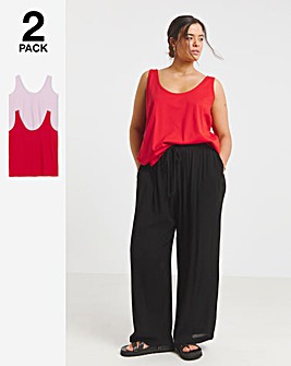 Pink & Red 2 Pack Slouchy Vest