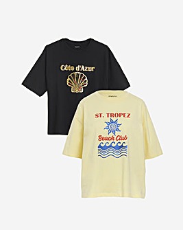 Black & Yellow 2 Pack Graphic Tees Partners