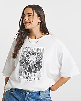 White Jardin De Fleurs Graphic T-Shirt