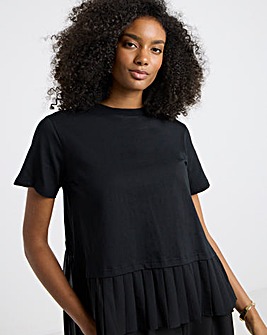 Black Pleated Back T-Shirt
