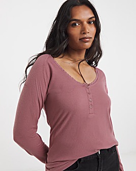 Simply Be Pink Lace Trim Top