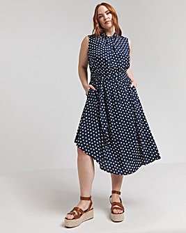 Joe Browns Maisie Polka Dot Midi Aysmmetric Dress