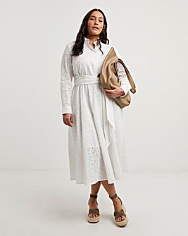 Joe Browns Hannah Cotton Broderie Midaxi Dress