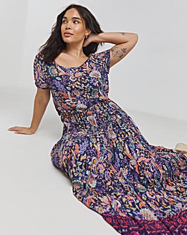 Joe Browns Tabitha Boho Border Crinkle Maxi Dress