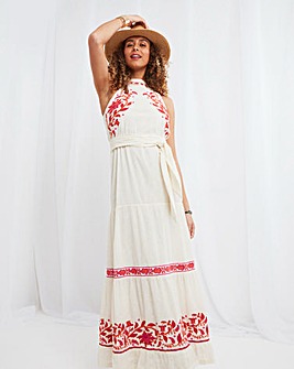 Joe Browns Lucy Halterneck Embroidered Maxi Dress