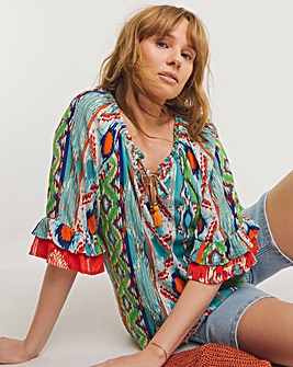 Joe Browns Ibiza Sunset Boho Crinkle Top