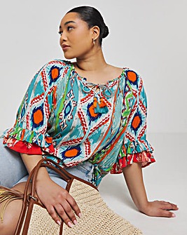 Joe Browns Ibiza Sunset Boho Crinkle Top