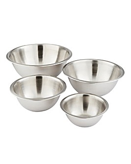 Set of 4 Stainless Steel Mixing Bowls