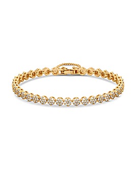 Gold Fine Pave Tennis Bracelet