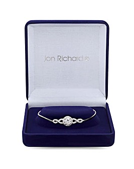 Jon Richard Silver Plated Cubic Zirconia Infinity Crystal Bracelet - Gift Boxed