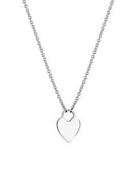 Simply Silver Sterling Silver 925 Polished Heart Lock Necklace