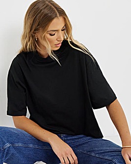 Black High Neck T-Shirt