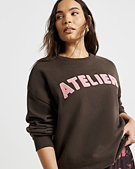 Chocolate & Pink Atelier Boucle Graphic Sweatshirt