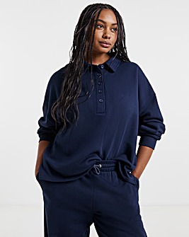 Navy Polo Neck Sweatshirt
