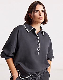 Simply Be Slate Grey Whipstitch Sweatshirt