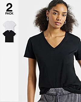 Black & White 2 Pack V Neck T-Shirts