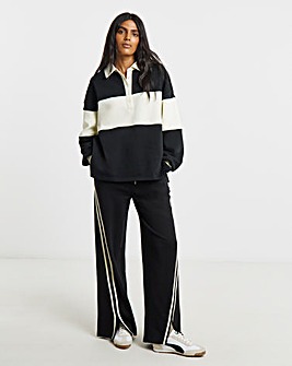 Wide Leg Jogger with Stripes to Side