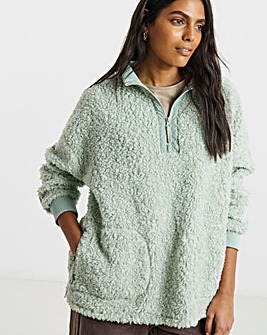 Sage Teddy Fleece 1/4 Zip Sweatshirt