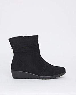 Cushion Walk Ruched Wedged Boots EEE Fit