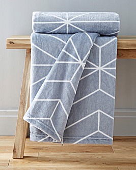 Geo Printed Fleece Throw