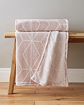 Geo Printed Fleece Throw